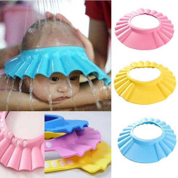 1Pcs Hot Adjustable EVA Soft Baby Shampoo Shower Cap Baby Care Bath Protection For Children Kids Puscard Rosonse DS20
