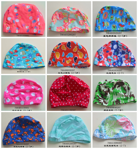 Cut Printed Design 2-16 Years Old Children Elastic wimming Caps boys gilrs swim hat Swim Hat