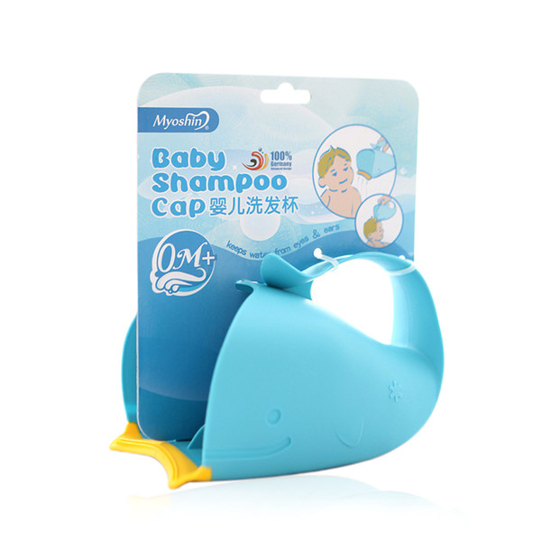 2018 New Baby Bath Cap Kids Washing Hair Shampoo Cartoon Whale Cup Children Shower Spoons smooth surface Baby Care