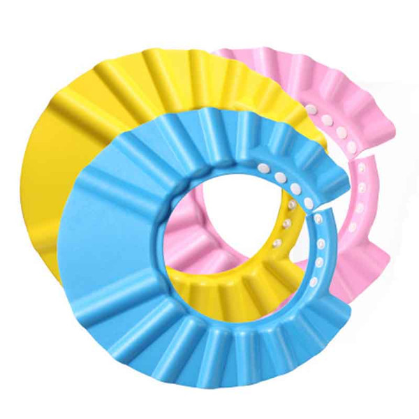 Soft Baby Children Topee Shampoo Bath Shower Cap Kids Bathing Cap Bath Visor Adjustable Hat Wash Hair Shield with Ear Shield Hats XY001