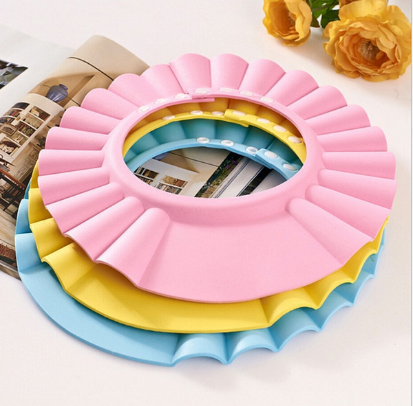 2017 Adjustable Shower cap protect Shampoo for baby health Bathing bath waterproof caps hat child kid children Wash Hair Shield Hat
