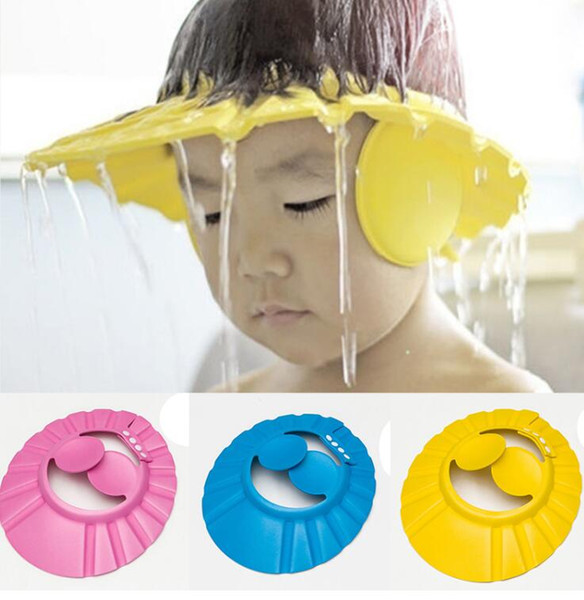 Children New Adjustable Baby Kids Shampoo Bath Bathing Shower Cap Hat With Ear Wash Hair Shield Free Shipping