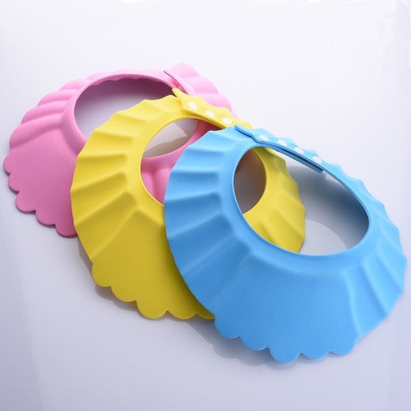 3 Colors 1Pcs Soft Baby Kids Children Shampoo Bath Shower Cap Adjustable Baby Shower Hat Baby Shampoo Cap Wash Hair Shield