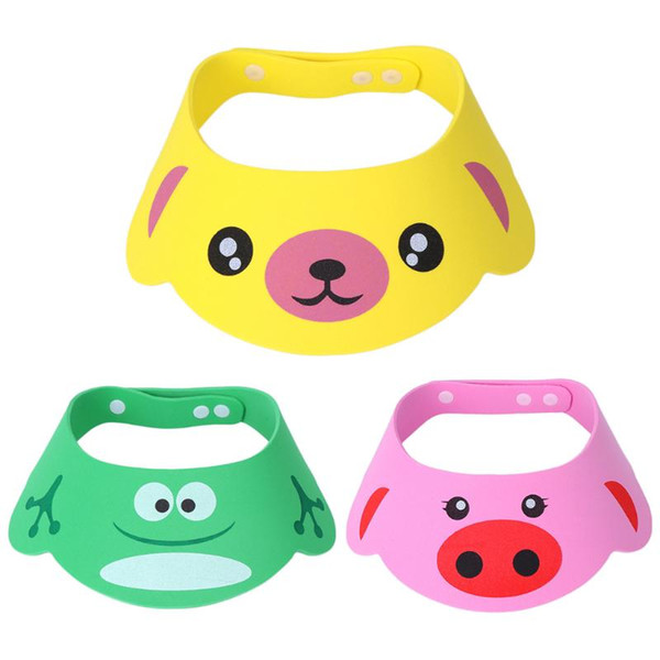 Baby Care Wash Cap Child Kids Hat Soft Adjustable Bathing Cartoon Protector