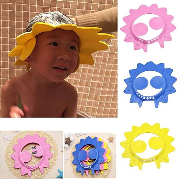 Baby  Maple Leaf Shape Shower Cap Adjustable Shampoo Shower Bathing Protect Eye Cap Wash Hair Shield Hat