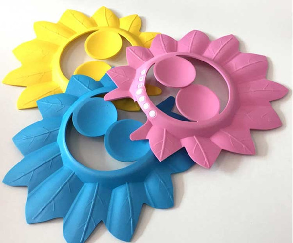 The new Maple Leaf cap with ear shampoo baby shower cap waterproof adjustable increase baby shower cap cover ear