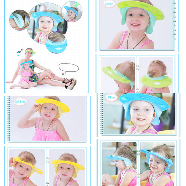 Candy Cap Color Adjustable Baby Kids Shower Hat Bathing Brand Bath Shower Adult New 2017 Shampoo Cap Shield Adjustable Wash Hair