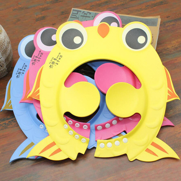 2017 new goldfish 4MM children's shampoo baby ear care hair shower cap baby shower EVA hat