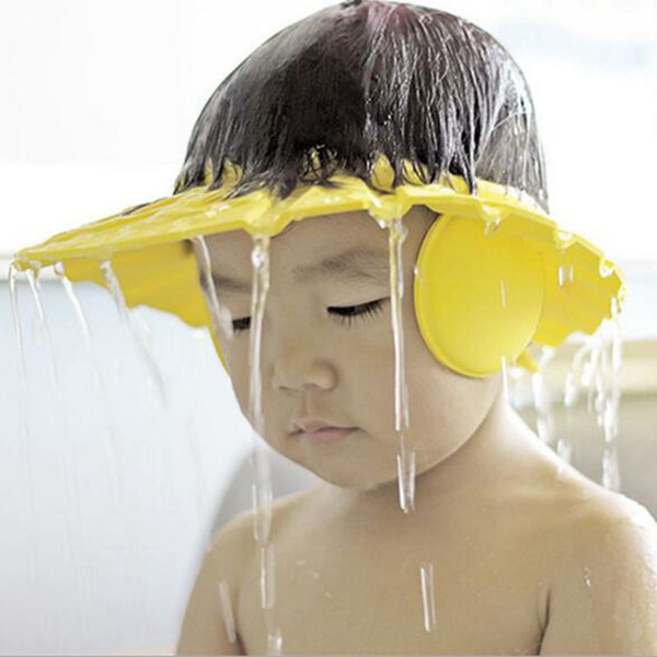 Soft baby shower tools shampoo caps adjustable hair washing hat with ear protection baby bath accessories