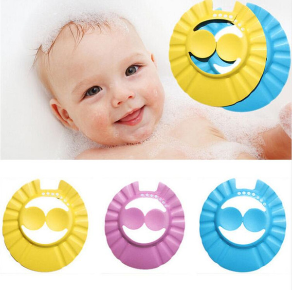 Adjustable Soft EVA Baby Child Kid Toddler Bebe Bathroom Bath Shower Cap Wash Hair Shield Shampoo Hat Protect Eyes Ear Muffs