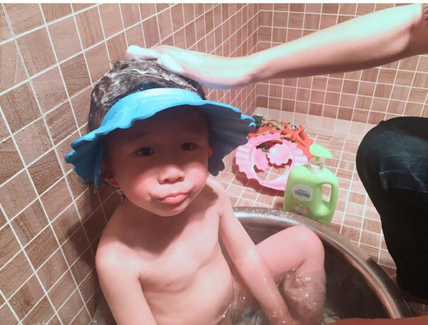 Children thick waterproof shower cap with ear protection hat baby shampoo baby shampoo cap adjustable children bathing cap