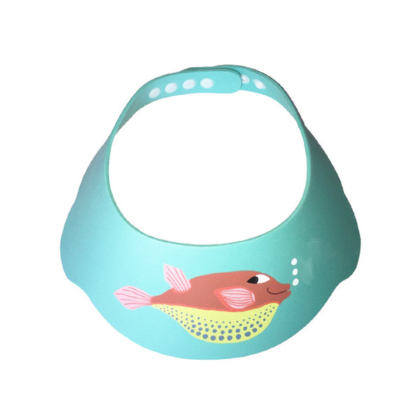 Adjustable Waterproof Baby Infant Shampoo Cap Soft EVA Fish Printed Shower Protect Bath Cap Wash Hair Shield Children Kids Care