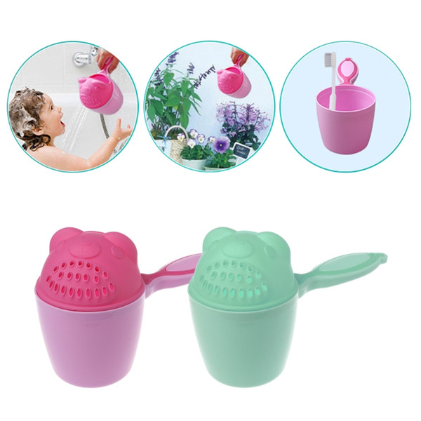 Cute Baby Bath Caps Baby Shampoo Cup Shower Spoons Children Washing Hair Cup Kids Bath Accessories