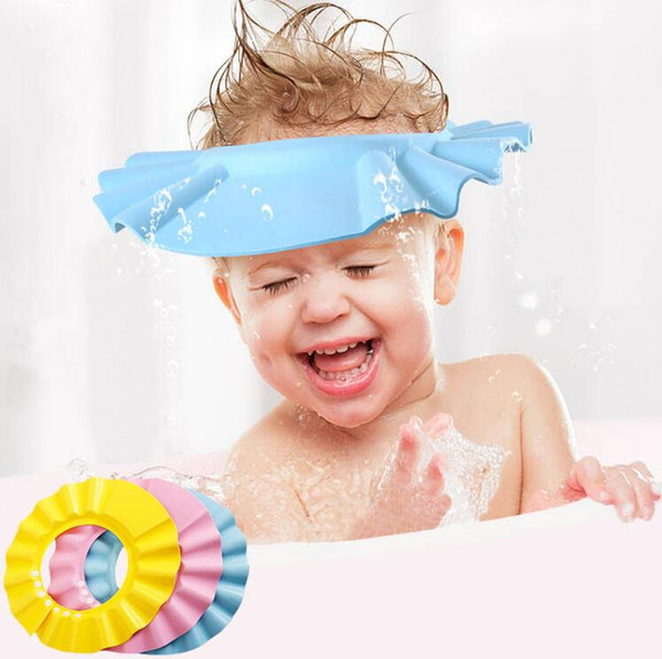 Newest table Shower cap protect Shampoo for baby health Bathing bath waterproof caps hat child kid children Wash Hair Shield Hat