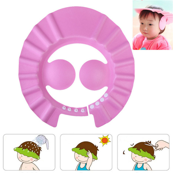 Adjustable Baby Kids Shampoo Cap Bath Shower Cap Wash Hair Ear Shield