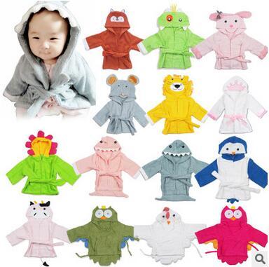 Good Quality Baby Kids Robes Bathrobe Cartoon Shark Lion Animal Towels Cape Hooded Cloak Soft Comfortable Shower Robes For Sale