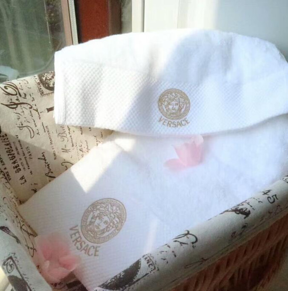2019 white towel set embroidered simple children adult fashion comfortable long-staple cotton towel two-piece bath towel