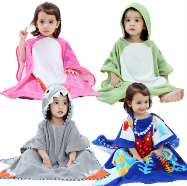 Cartoon Dinosaur Kids Robes Warm Cotton Bathrobes Animal Hooded Bath Robes Baby Bathrobe Child Clothing MMA1517-1