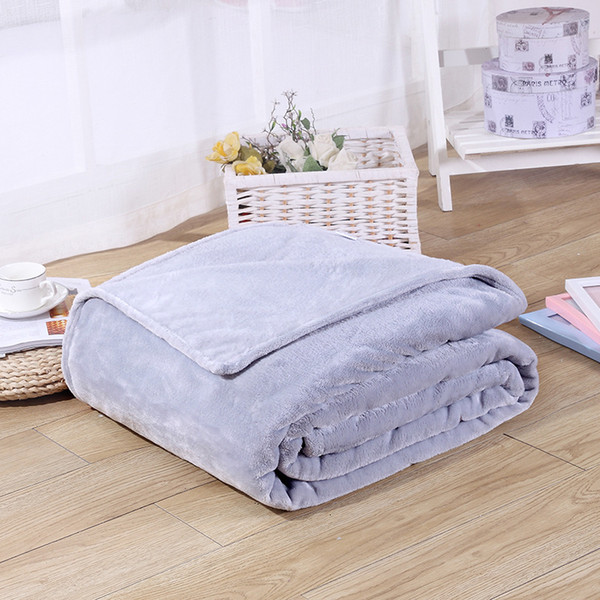 100*140cm Solid color flannel blanket baby coral cashmere warm sofa blanket children's air conditioning quilts double blanket SH190917