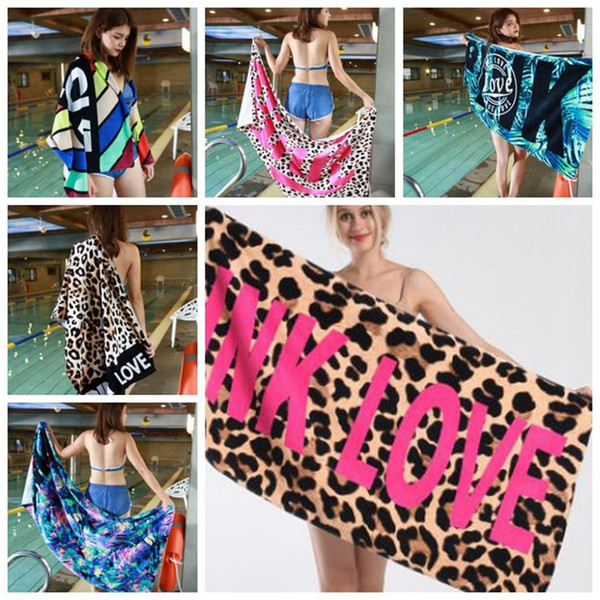 Letter Beach Towel Women Girls Swimming Bath Towel Swim Drying Washcloth Office Sofa Blanket Wall Tapestry 9 Designs DW5083