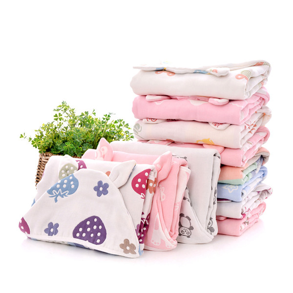 Kids Towel Cloak Cotton Bathrobe 6 Layers Gauze Baby Wash Cloth Cute Boys Girls Hooded Bath Towel toalha de banho Drop Shipping