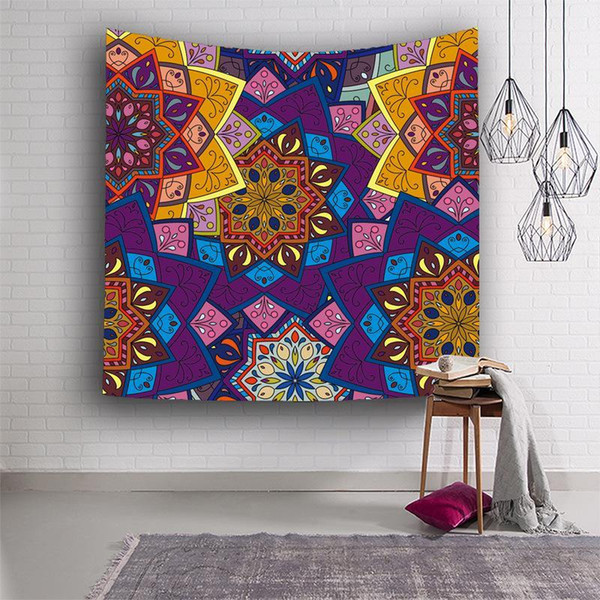 9 Styles 153*130cm Polyester Tapestry Flower Print Yoga Mat Picnic Blanket Printing Tapestry Hanging Wall Tapestry Home Decor 30pcs