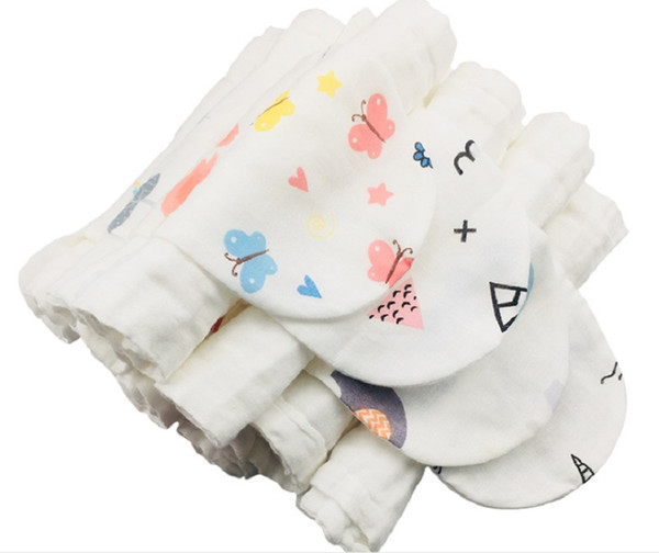 Baby pure cotton high density wipes children's gauze wipe four layer baby back cushion cartoon (Random Color)