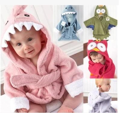 Cartoon hooded coral fleece baby kids shark amice gown turban bath towel baby blanket baby robes receiving blankets bathrobe