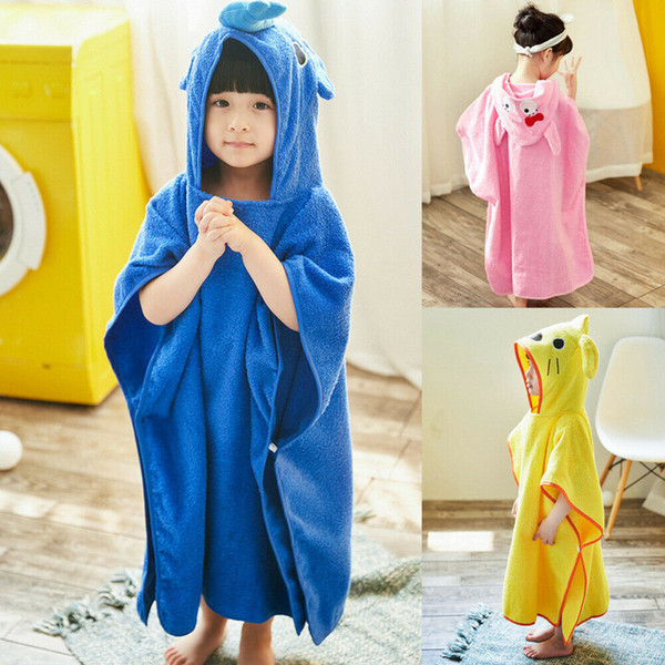 Toddler Kid Cartoon Hooded Plush Robe Animal Pajamas Bathrobe Sleepwear