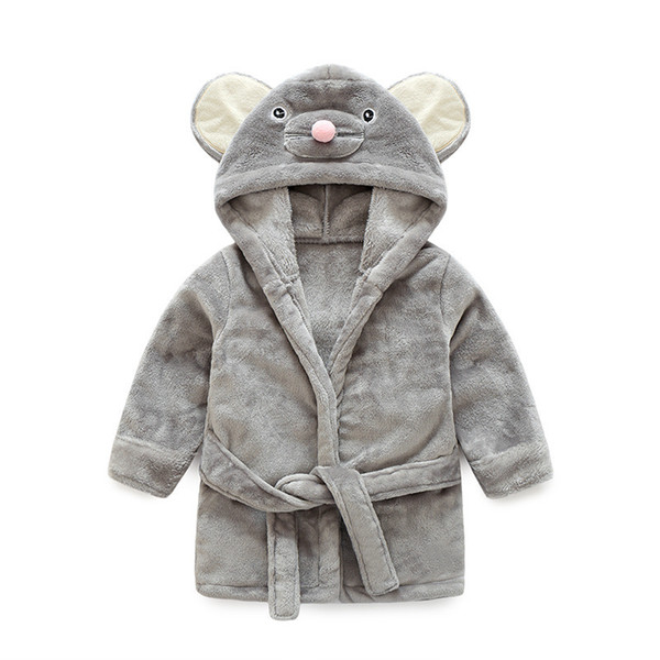2019 New Hot Sale Baby Kids Animal Cartoon Hooded Bath Towel Bathrobe Wrap Bathing Robe 6M-5Y