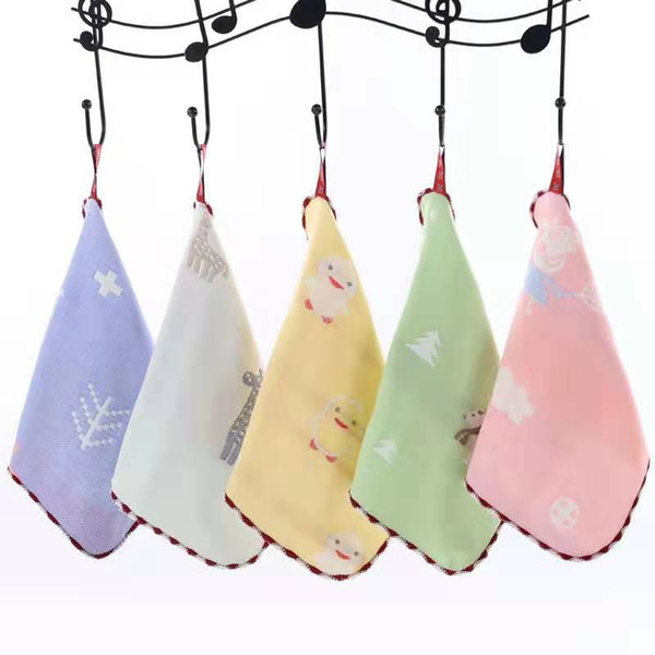 Kindergarden Baby Bath Face Cotton Towel six-layer gauze square towel infant mouthwash towel soft and breathable suspensible