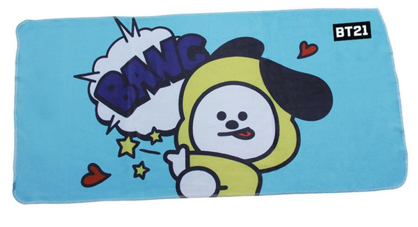 7pcs/lot free shipping bts bt21 towel/washcloths