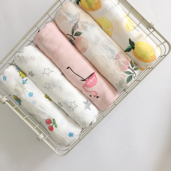 Newborn Infant Boy Girl Swaddle Blanket Bath Towels Muslin Cotton Soft Baby Wrap