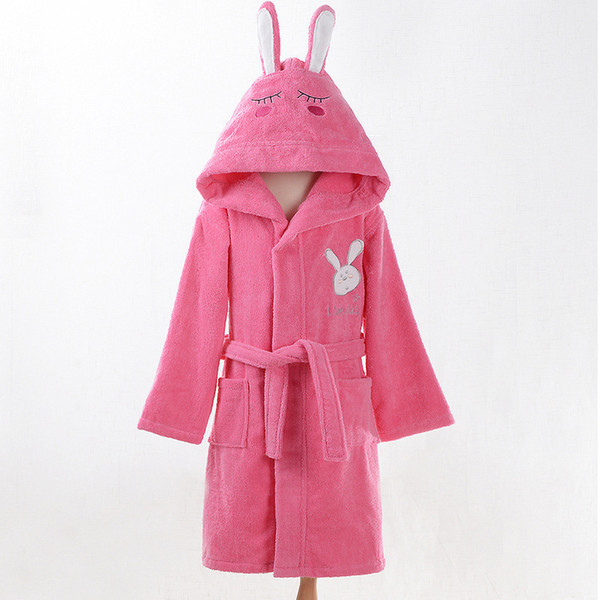 2019Children Bathrobe Pure Cotton Winter Towel Material Cartoon Wear A Hat Male Girl Take A Shower Swimming Hot Spring Bath Towel Bathrobe