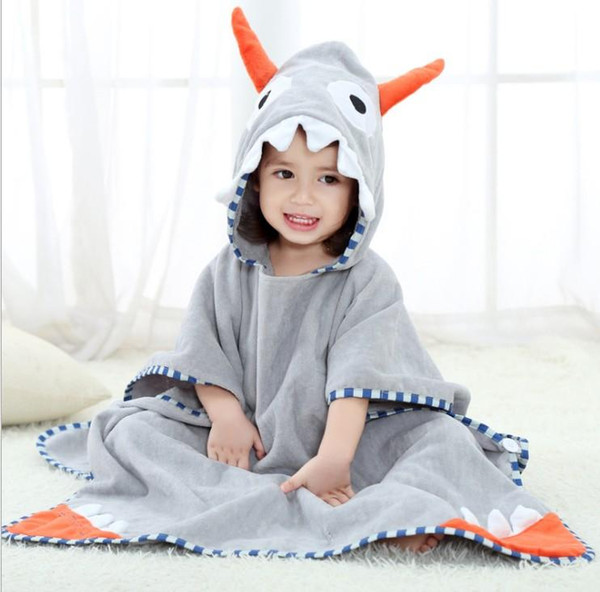 New Childrens 2019 Winter Ins Pretty Cartoon Animal Soft Cotton Robes Kids Unisex Hooded Robes Toddlers Cute Bathrobes Clothing