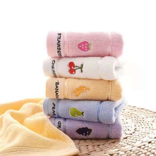 Three children's towels, pure cotton, lovely cartoon, soft, absorbent, hair free, rectangular face washing towel for boys and girls