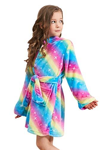 Rainbow Unicorn Hooded Bathrobe Sleepwear for Girls and Boys
