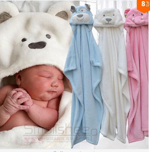 The new Cute Animal Shape Baby hooded bathrobe bath towel Baby fleece receiving blanket neonatal hold to be Children kids