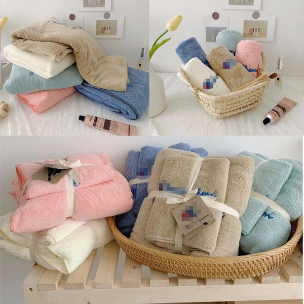 Champion Brand Bath Towels Set Velvet Cotton Terry Hand Bath Towel Bale Set for Adult Baby Creative Gift 70*140cm 35*75cm Beach TowelC52503