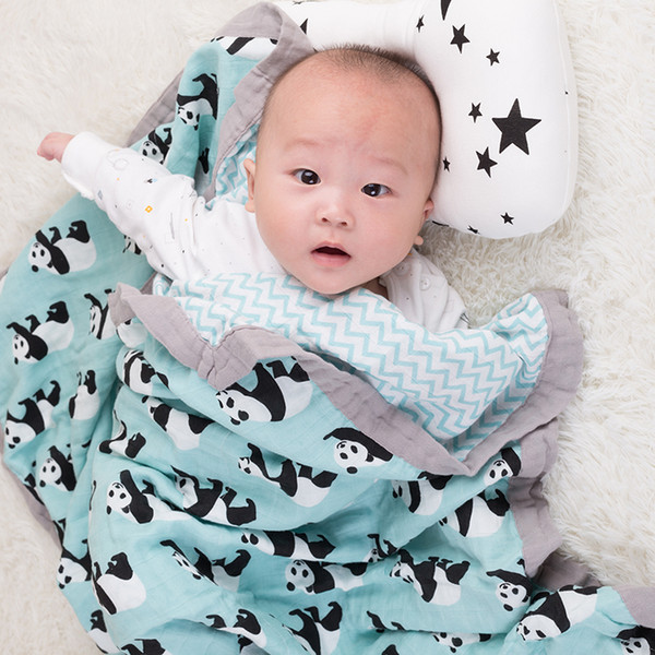 Baby Wrap Cotton blanket Multifunctional 2 layer Muslin Baby Newborns Blanket Baby Swaddle Blanket 120*120cm CJ191216