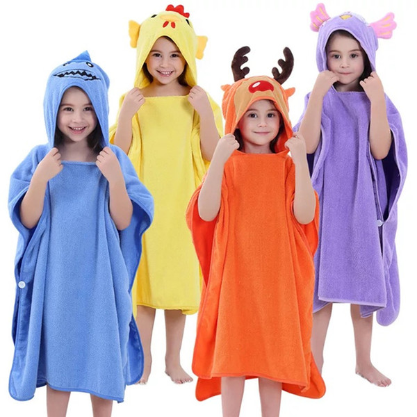 KID STATION 0-6 Year New Cartoon Animal Baby Hooded Kids Bath Towel Bathing Robe For Children Kids Baby Bathrobe Pajamas