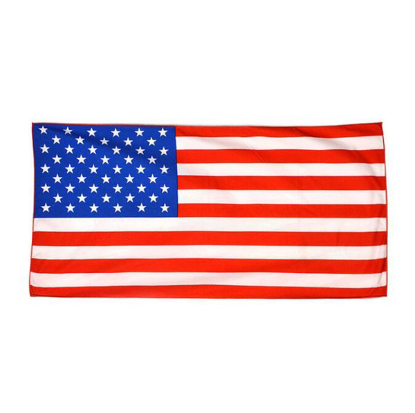 American Flag Printed Rectangle Beach Towel 70*140cm Microfiber Polyester Adults Kids Bath Towel Beach Towels LOA6881