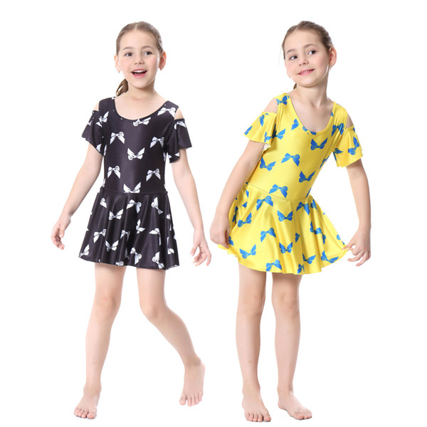 Girls Muslim Swimwear Islamic Children Short Sleeve Skirt Swimsuits Arab Islam Beach Wear Swimdress Suits Burkinis Swim Pant