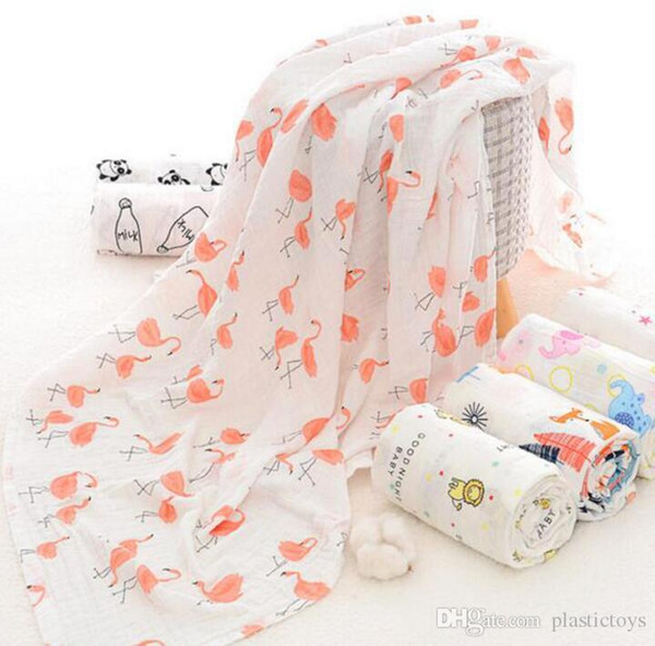 2018 INS fox bear wolf panda muslin blanket aden anais children swaddle wrap blankets towelling baby infant blanket