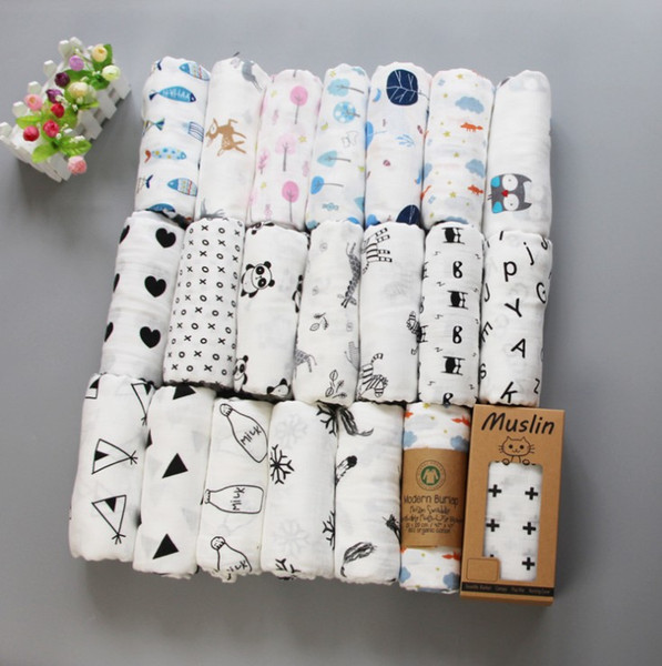 Wholesale 100% cotton blanket infant cartoon aden muslin blanket swaddle toddler blanket 120*120cm 42 style free shipping