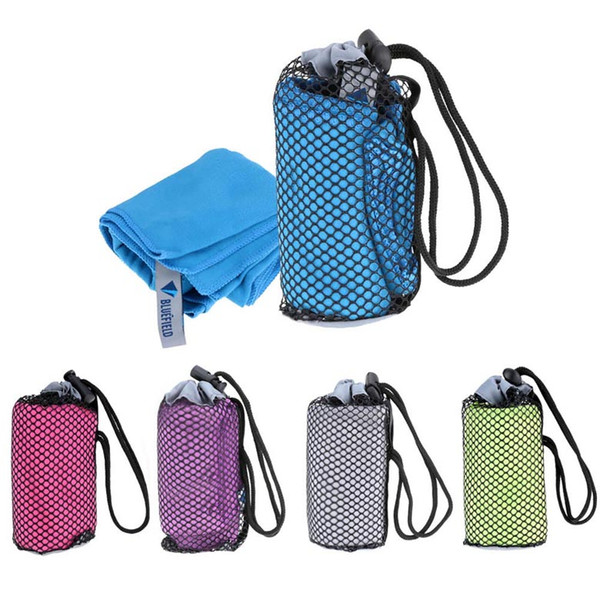 Sports Towel With Bag 350 x 700mm Portable Microfiber Bluefield Quick Dry Towel Washcloth Outdoor Spor Swimming Travel Gym Towel