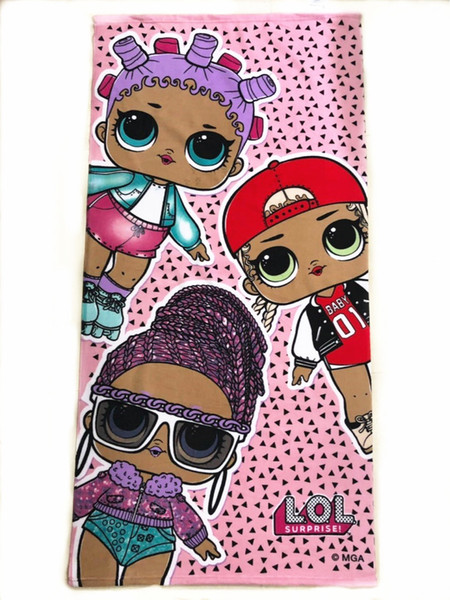 70*140cm children cartoon doll Letter Blanket Soft Beach Towel Bath Towels girl Swimming Camping Bath Yoga Mat Beach Chair Cover zx001