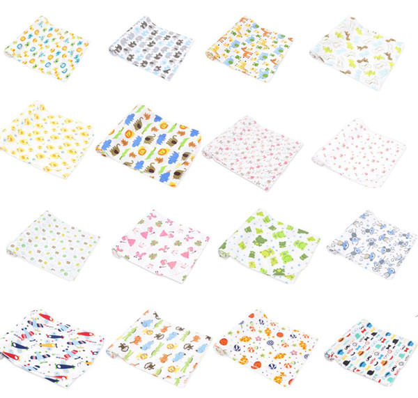 62 COLORS INS 100% Cotton Gauze Newborn Baby Infant Cartoon Face Hand Bathing Towel Bibs 75*85cm Feeding Square Towels Handkerchief