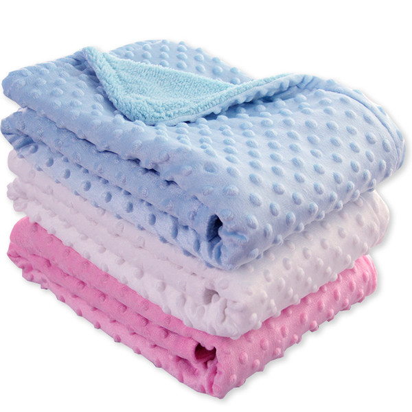 2019 newborn Baby kids Blanket & Swaddling Newborn Thermal Soft Fleece Blanket Solid Bedding Set Cotton Quilt