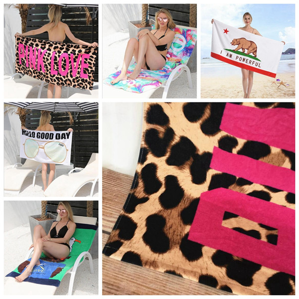 PINK Love Letter Beach Towel Cotton Printed Sport Bath Towel Plus Size Absorbent Washcloth Beach Mat 145*70cm DHW729